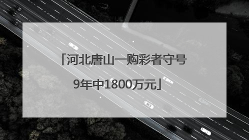 河北唐山一购彩者守号9年中1800万元