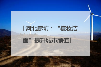 河北廊坊：“梳妆洁面”提升城市颜值