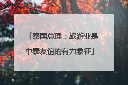 泰国总理：旅游业是中泰友谊的有力象征