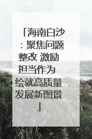 海南白沙：聚焦问题整改 激励担当作为 绘就高质量发展新图景