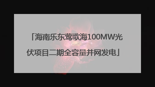 海南乐东莺歌海100MW光伏项目二期全容量并网发电