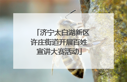 济宁太白湖新区许庄街道开展百姓宣讲大赛活动