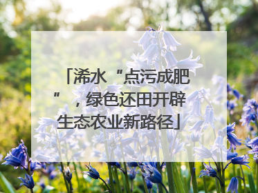 浠水“点污成肥”，绿色还田开辟生态农业新路径