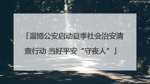 淄博公安启动夏季社会治安清查行动 当好平安“守夜人”