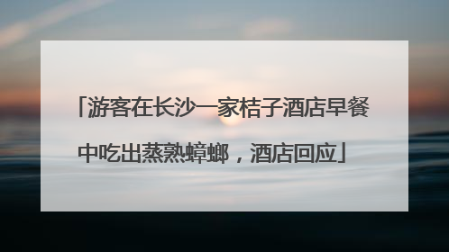 游客在长沙一家桔子酒店早餐中吃出蒸熟蟑螂，酒店回应