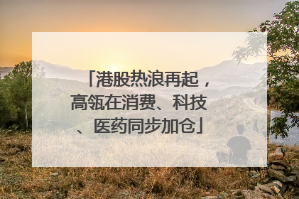 港股热浪再起，高瓴在消费、科技、医药同步加仓