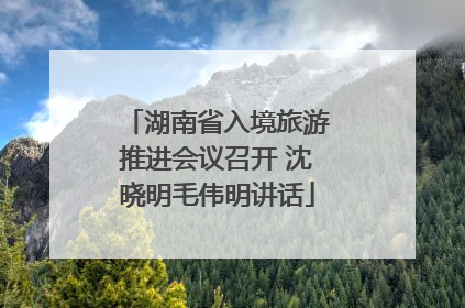湖南省入境旅游推进会议召开 沈晓明毛伟明讲话