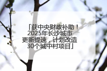 获中央财政补助！2025年长沙城市更新提速，计划改造30个城中村项目