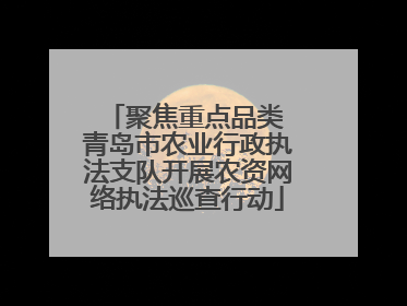 聚焦重点品类 青岛市农业行政执法支队开展农资网络执法巡查行动