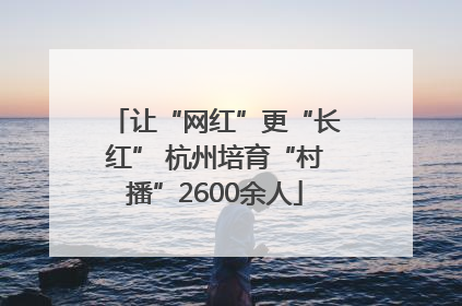 让“网红”更“长红” 杭州培育“村播”2600余人