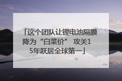 这个团队让锂电池隔膜降为“白菜价” 攻关15年跃居全球第一