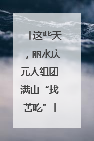 这些天，丽水庆元人组团满山“找苦吃”