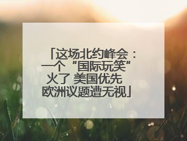 这场北约峰会：一个“国际玩笑”火了 美国优先 欧洲议题遭无视