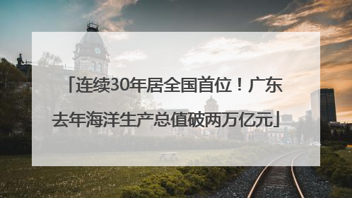 连续30年居全国首位！广东去年海洋生产总值破两万亿元