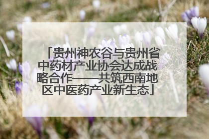 贵州神农谷与贵州省中药材产业协会达成战略合作——共筑西南地区中医药产业新生态