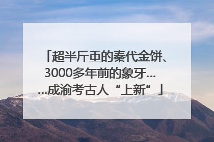 超半斤重的秦代金饼、3000多年前的象牙……成渝考古人“上新”