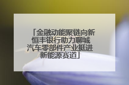 金融动能聚链向新 恒丰银行助力聊城汽车零部件产业挺进新能源赛道