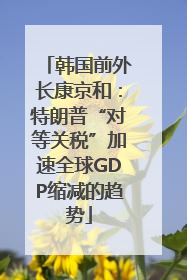 韩国前外长康京和：特朗普“对等关税”加速全球GDP缩减的趋势