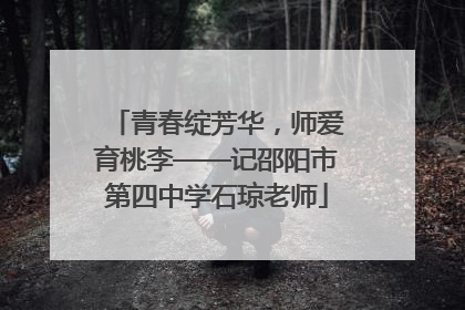 青春绽芳华，师爱育桃李——记邵阳市第四中学石琼老师