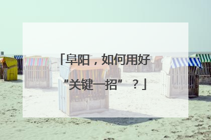 阜阳，如何用好“关键一招”？