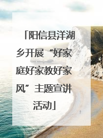 阳信县洋湖乡开展“好家庭好家教好家风”主题宣讲活动