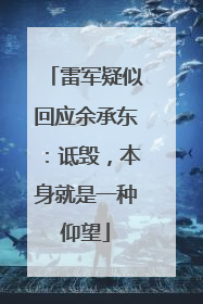 雷军疑似回应余承东：诋毁，本身就是一种仰望