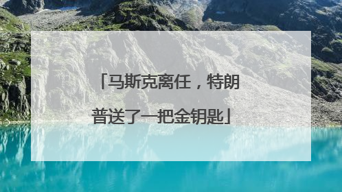 马斯克离任，特朗普送了一把金钥匙