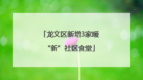 龙文区新增3家暖“新”社区食堂