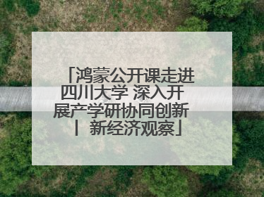 鸿蒙公开课走进四川大学 深入开展产学研协同创新丨 新经济观察