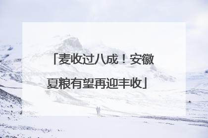 麦收过八成！安徽夏粮有望再迎丰收