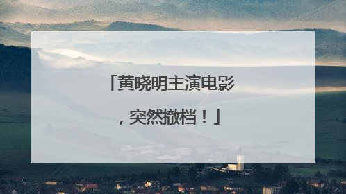 黄晓明主演电影，突然撤档！