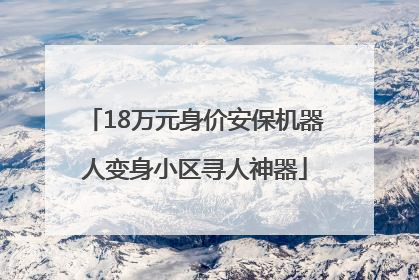 18万元身价安保机器人变身小区寻人神器