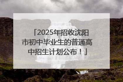 2025年招收沈阳市初中毕业生的普通高中招生计划公布！
