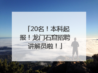 20名！本科起报！龙门石窟招聘讲解员啦！