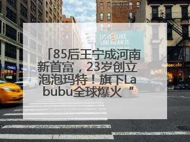 85后王宁成河南新首富，23岁创立泡泡玛特！旗下Labubu全球爆火“一娃难求”