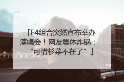 F4组合突然宣布举办演唱会！网友集体炸锅：“可惜杉菜不在了”