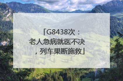 G8438次：老人急病就医不决，列车果断施救
